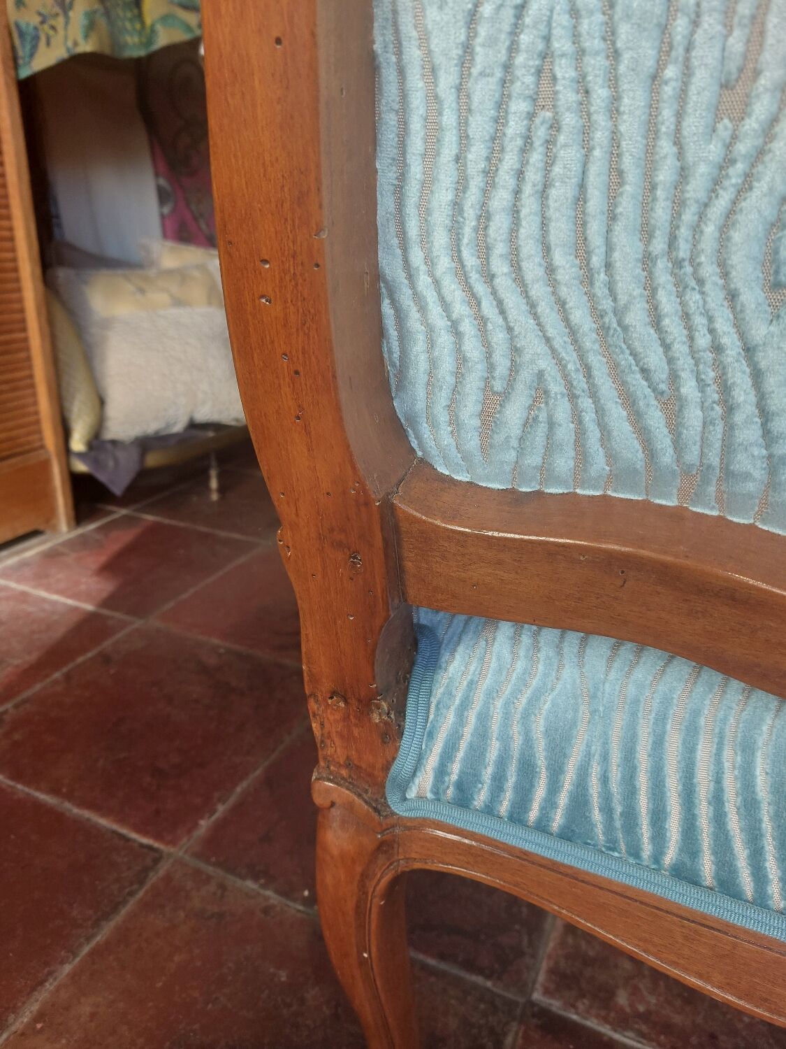 Restored Louis XV queen's armchair