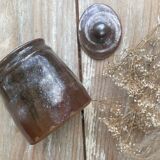 Pot and its lid in glazed stoneware