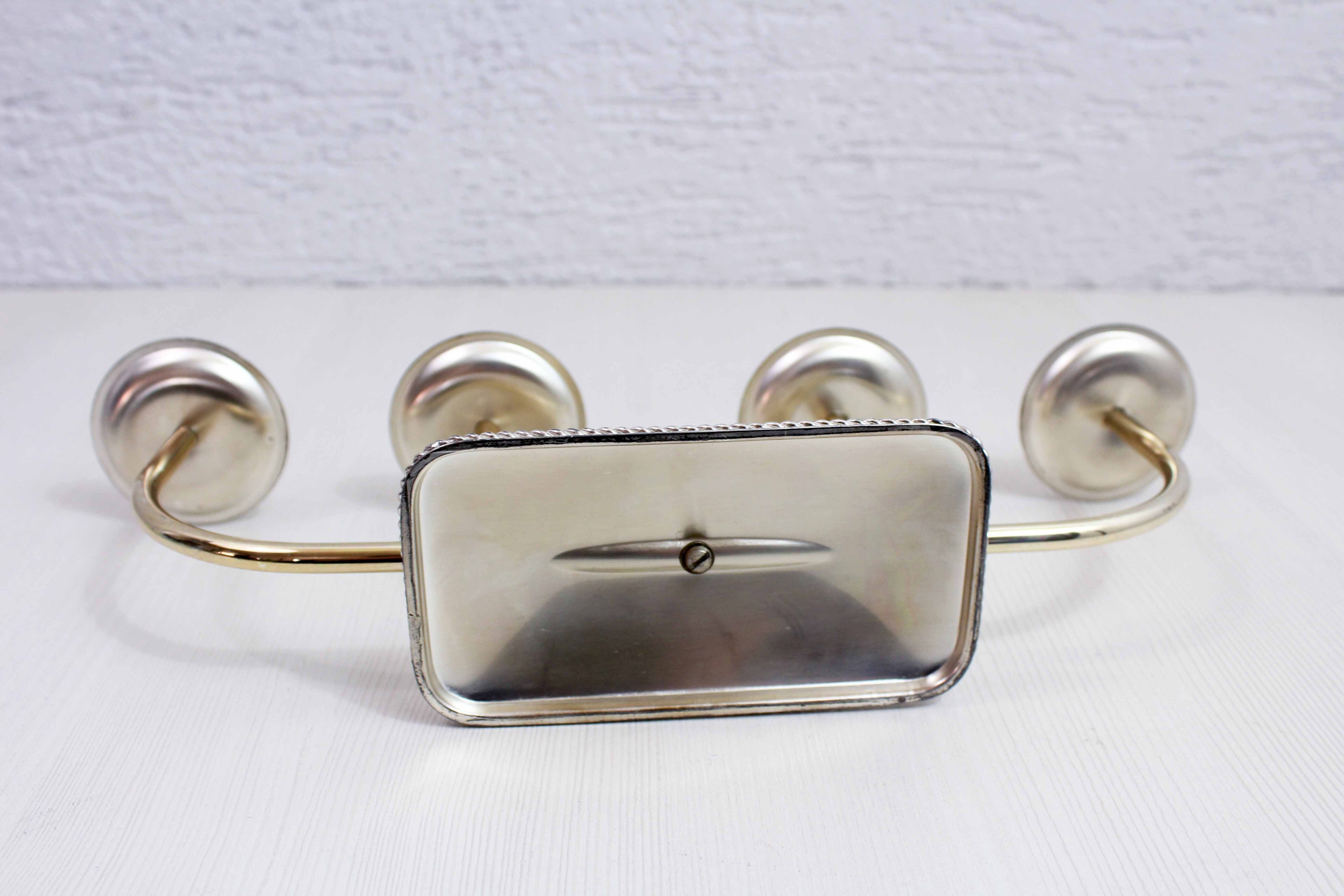 Silver metal candle holder