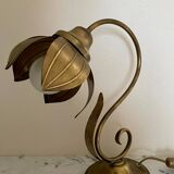 Lampe fleur en laiton