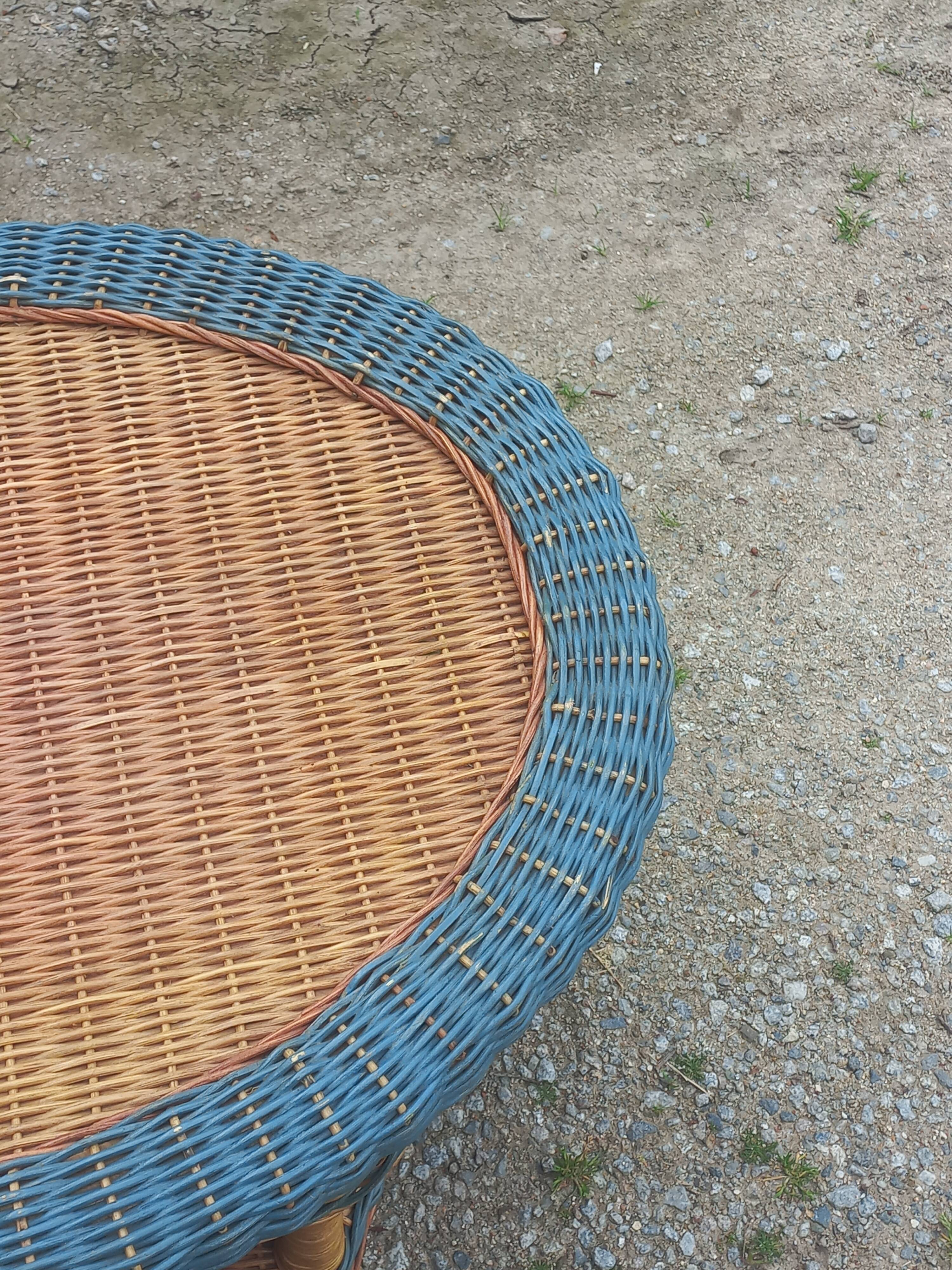 Two-tone rattan coffee table