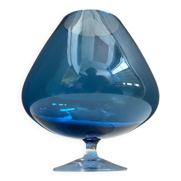 Empoli Blue large cognac glass shape vase 1960s