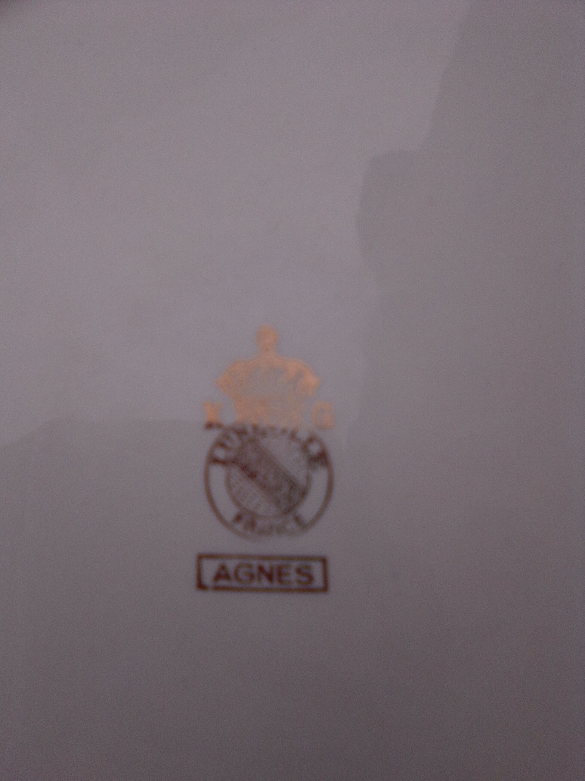 Hollow round dish and cake dish in Lunéville earthenware model Agnes