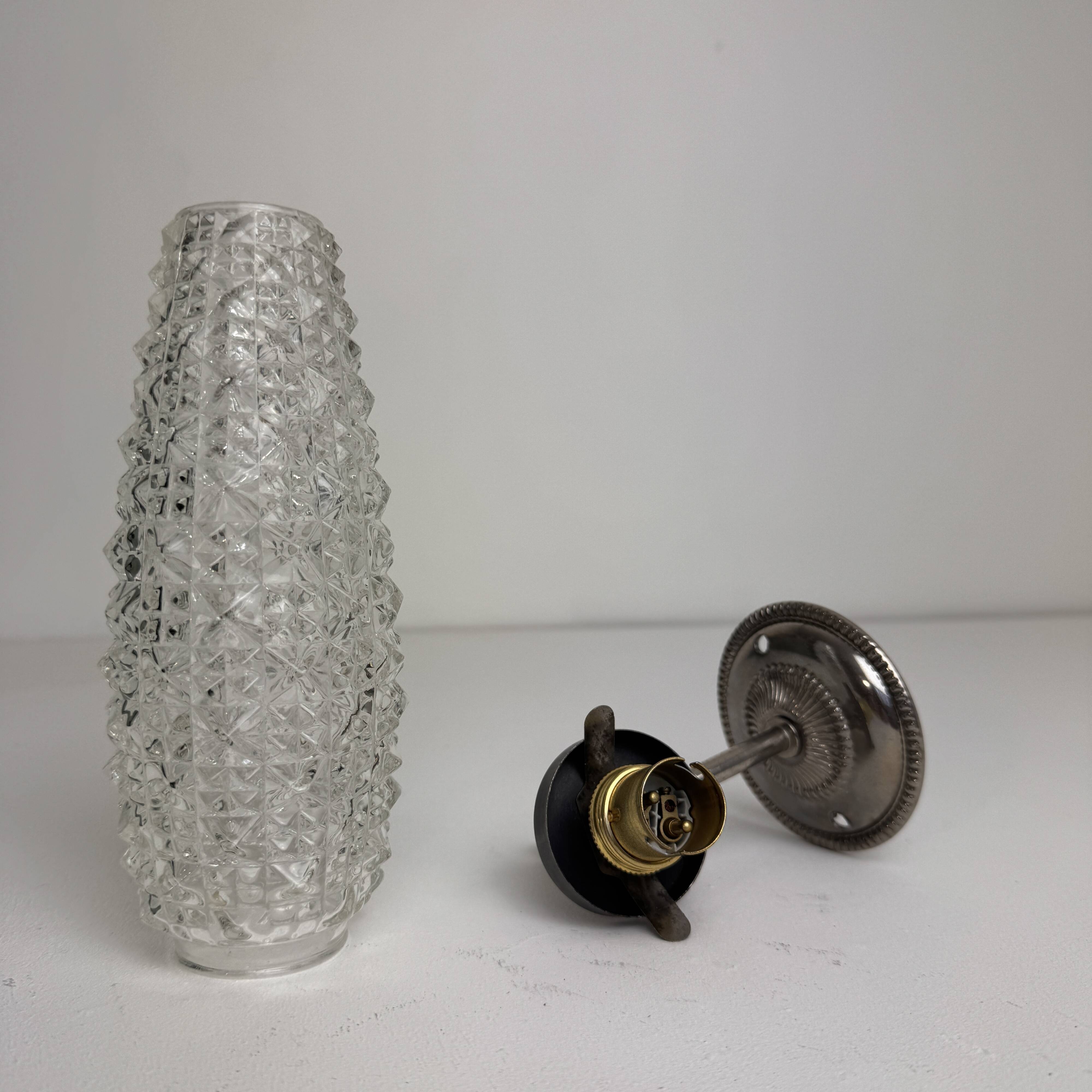 Vintage "diamond point" wall lights