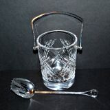 Vintage Crystal Ice Bucket - Ice Cube Pot and Spoon Signed Sèvres