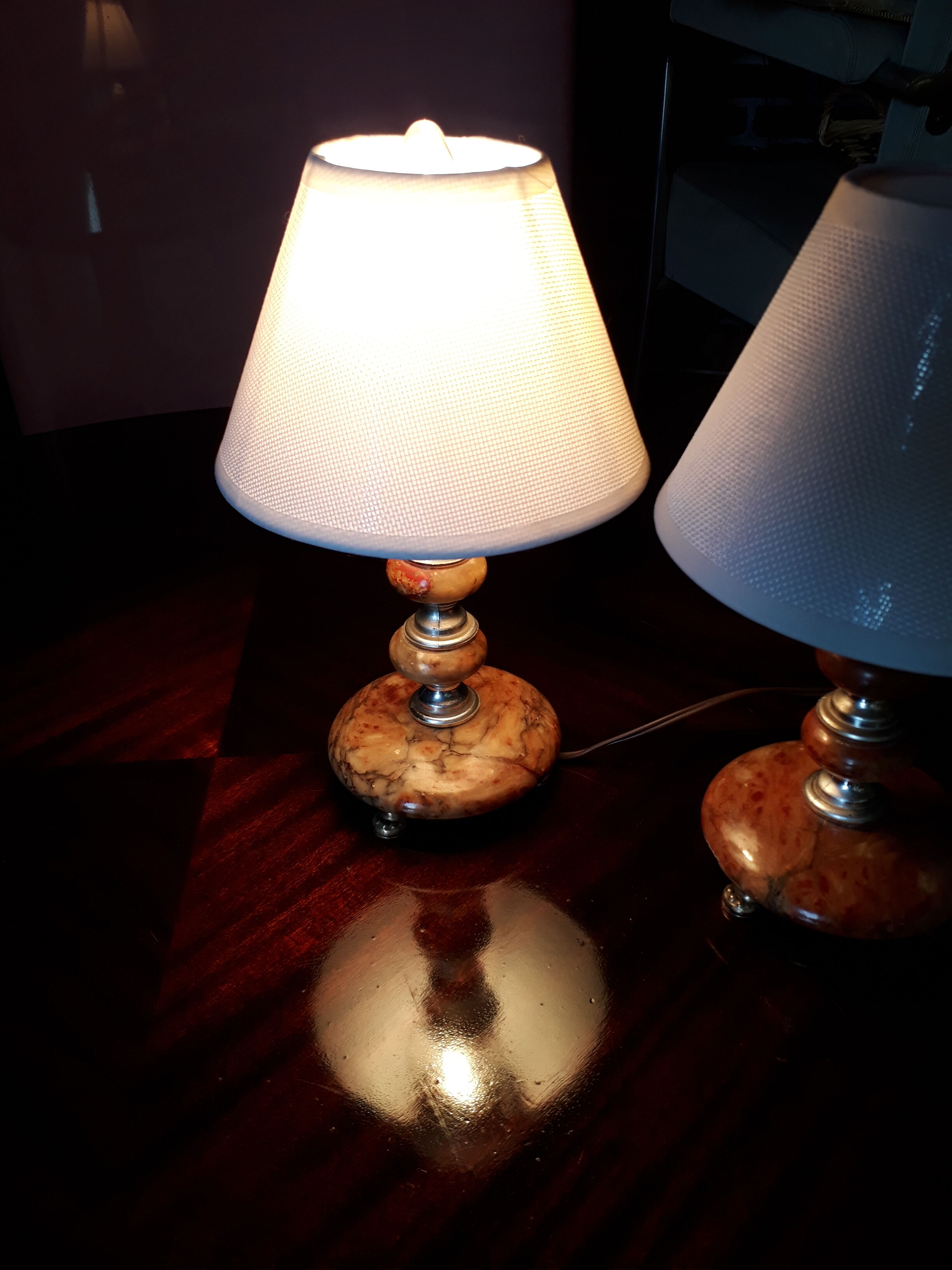 Bedside lamps duo marble