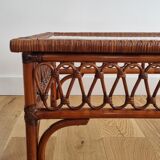 Table basse rotin vintage