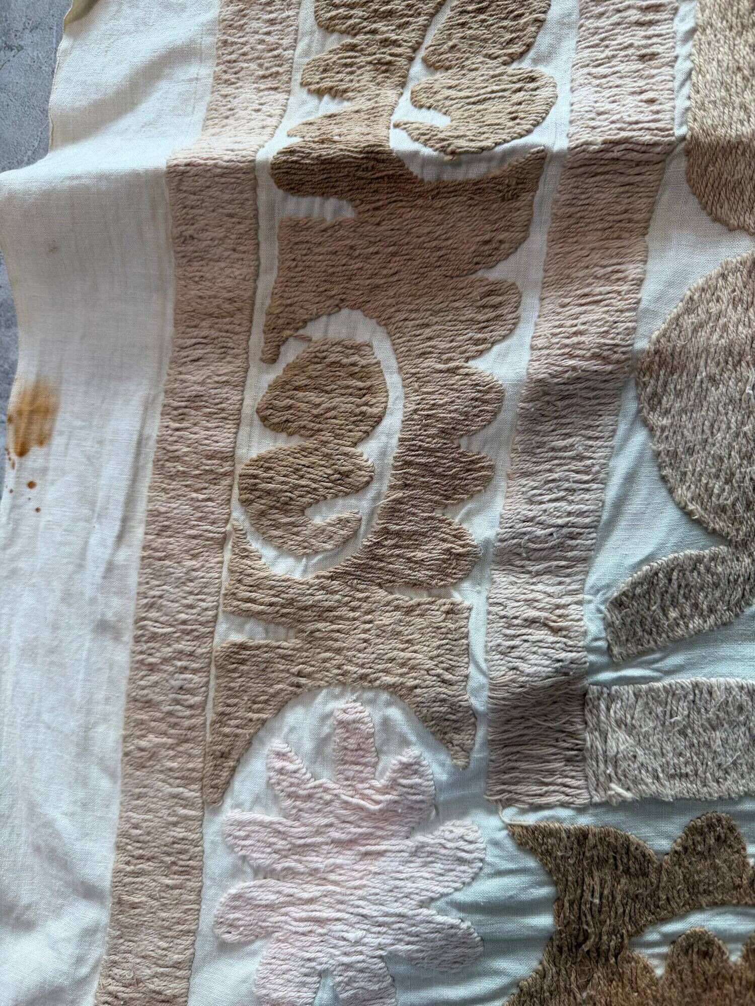 Vintage hand-embroidered tablecloth 132x140 cm