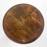 Vintage industrial steel & wood tripod stool, 1950's