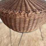 Tripod rattan basket