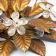 Vintage gilt metal flower-shaped wall or ceiling lamp