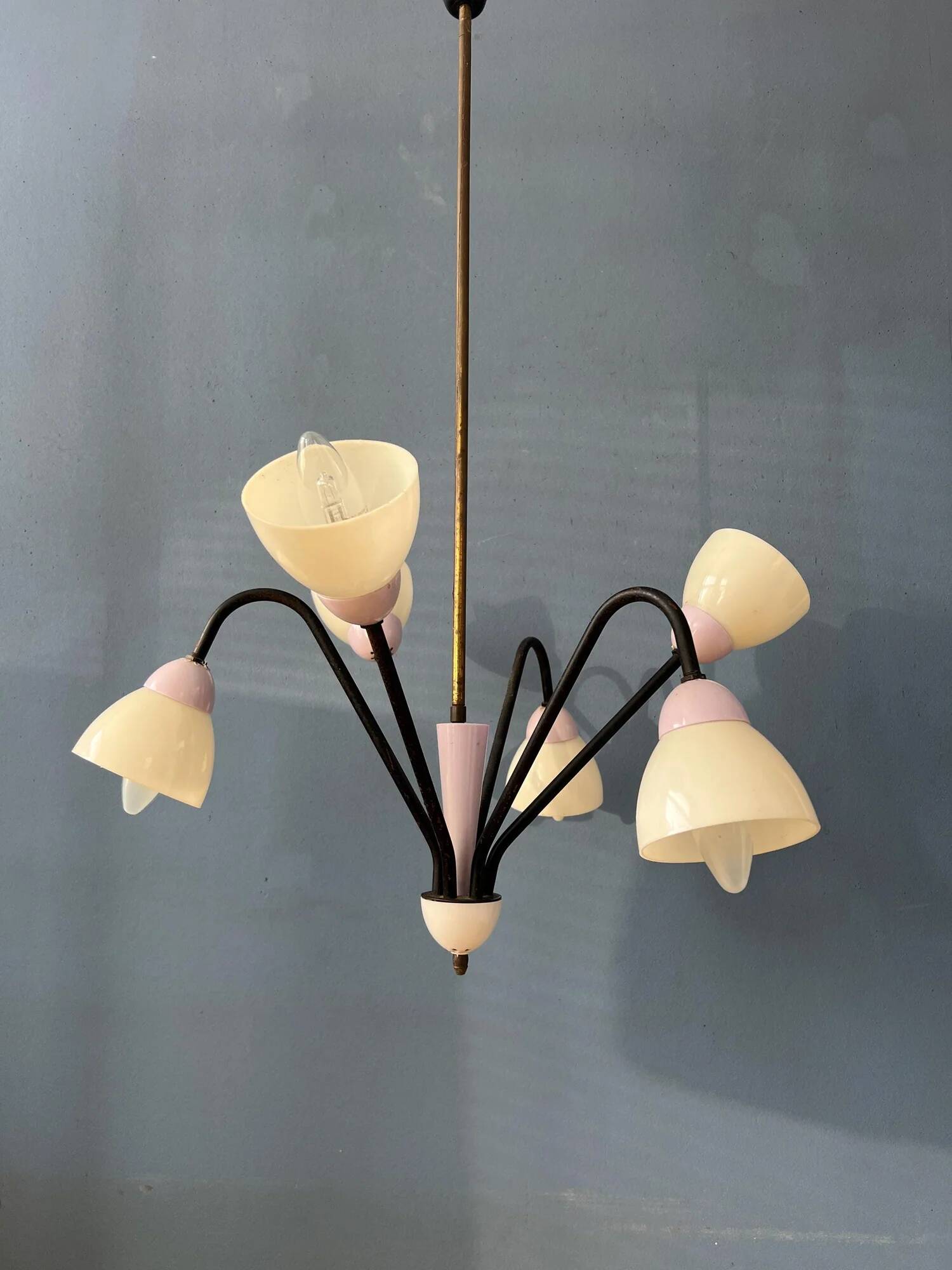 50s mid-century vintage lilac spider pendant lamp