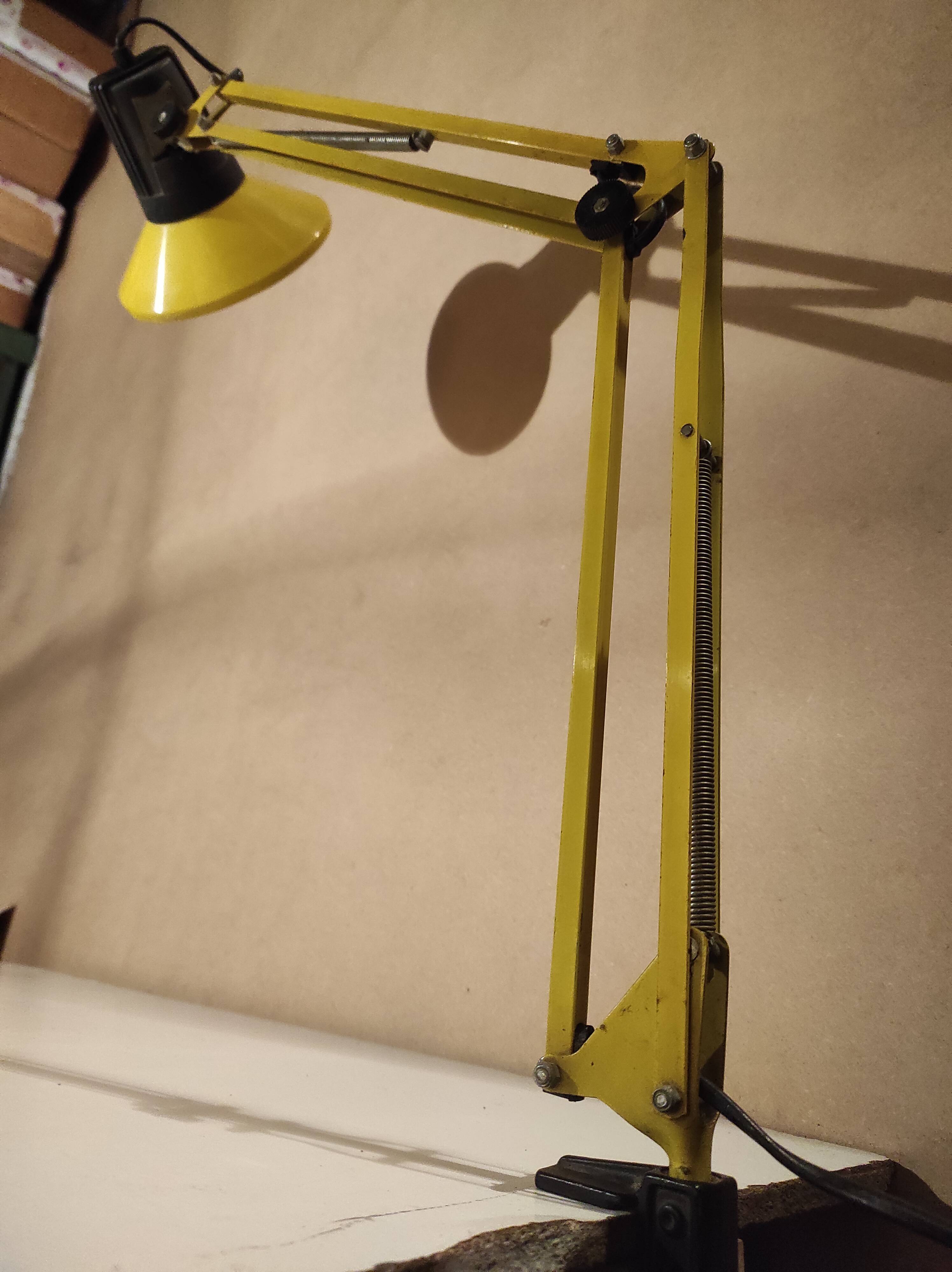 Articulated lamp of architect design vintage Italian 60s yellow