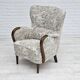 Fauteuil danois années 1955-60 en tissu fleuri multicolore