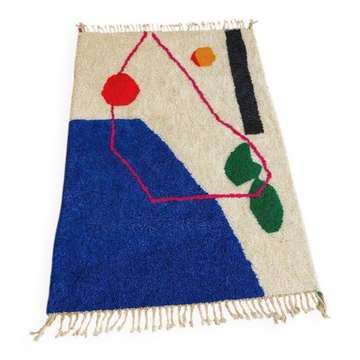 Berber rug woven in natural wool 100cmx200cm