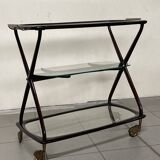 Cesare Lacca 1950 Italian Bar Cart with Brass Wheels