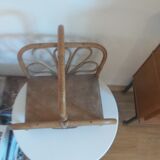 Vintage rattan log holder