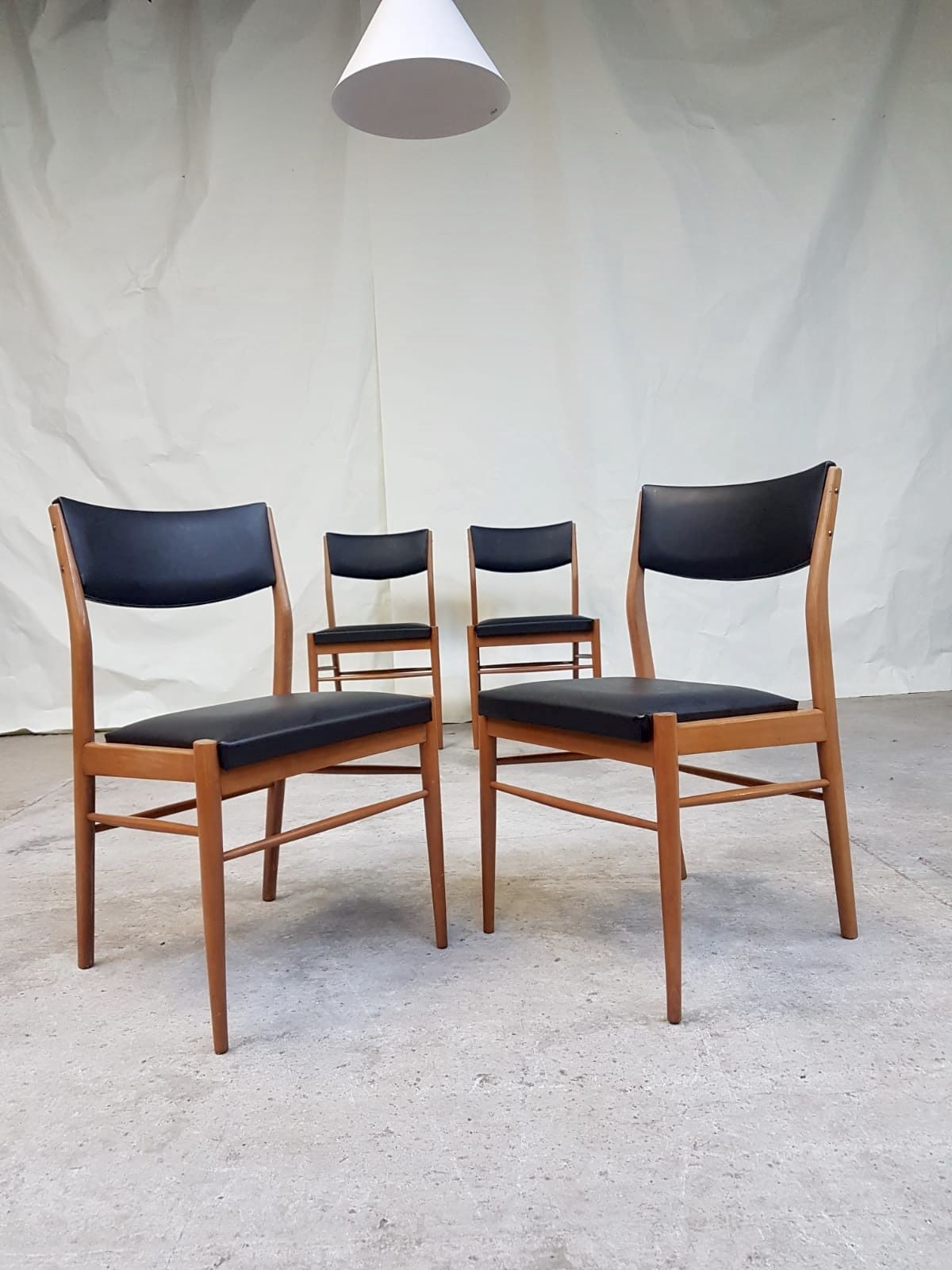 Vtg Set Of 4 Mid Century Dining Chairs Scandinavian Danish Design 60s 70s Retro