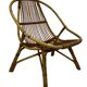 Ensemble vintage de 4 fauteuils club en rotin Rohe Noordwolde 1960