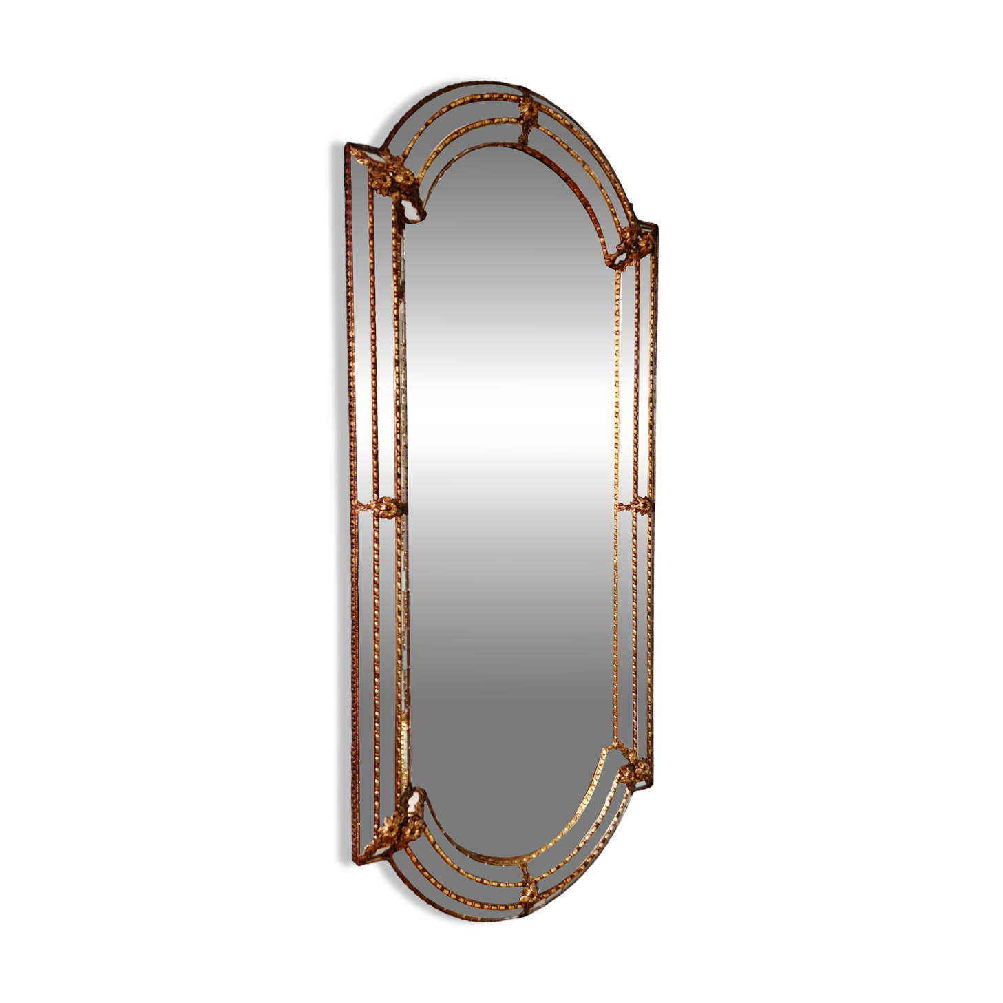 Grand miroir de style Hollywood Regency, Espagne, 1970-80