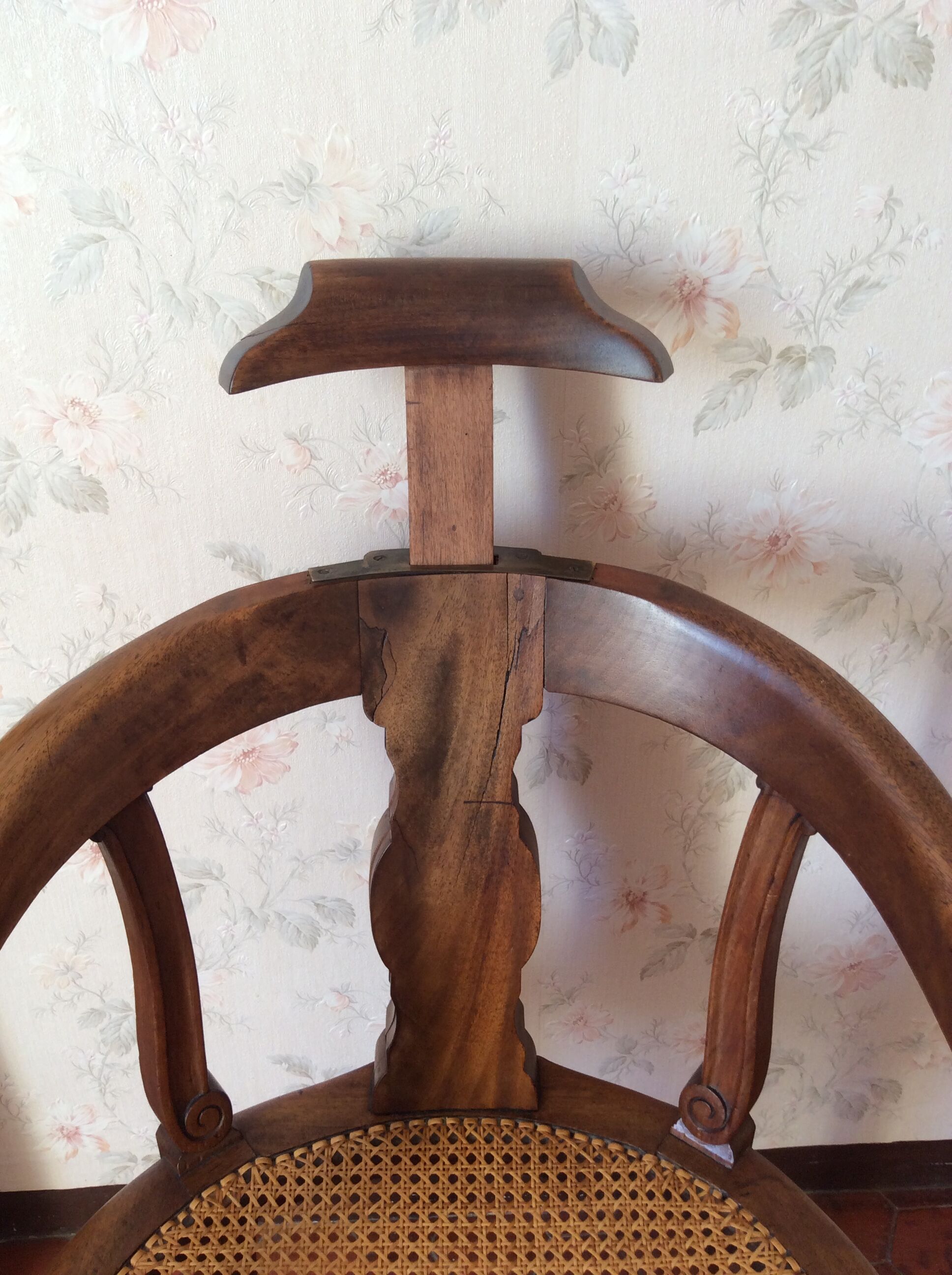 Old cane office chair