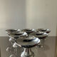Series of 6 vintage stainless steel ice cream cups