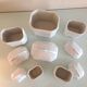Suite of five Apilco porcelain spice jars / vintage 70s