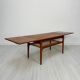 1960s vintage Danish mid-century extendable teak coffee table by Trioh Møbler