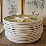 12 assiettes et un plat à huîtres vintage Moulin des Loups Orchies