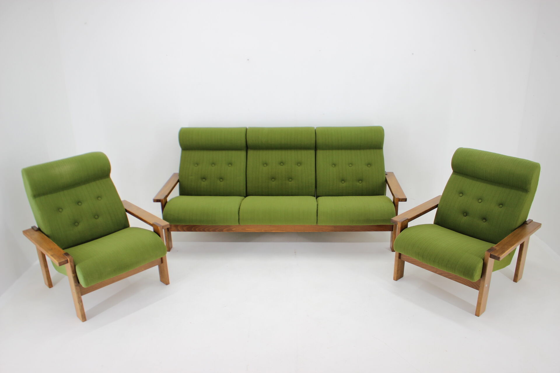 1970s Living Room Beech Set, Czechoslovakia