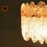 Orrefors Vintage Glass Suspension, Space Age lamp by Fagerlund