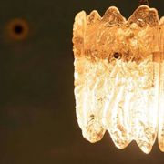Orrefors Vintage Glass Suspension, Space Age lamp by Fagerlund