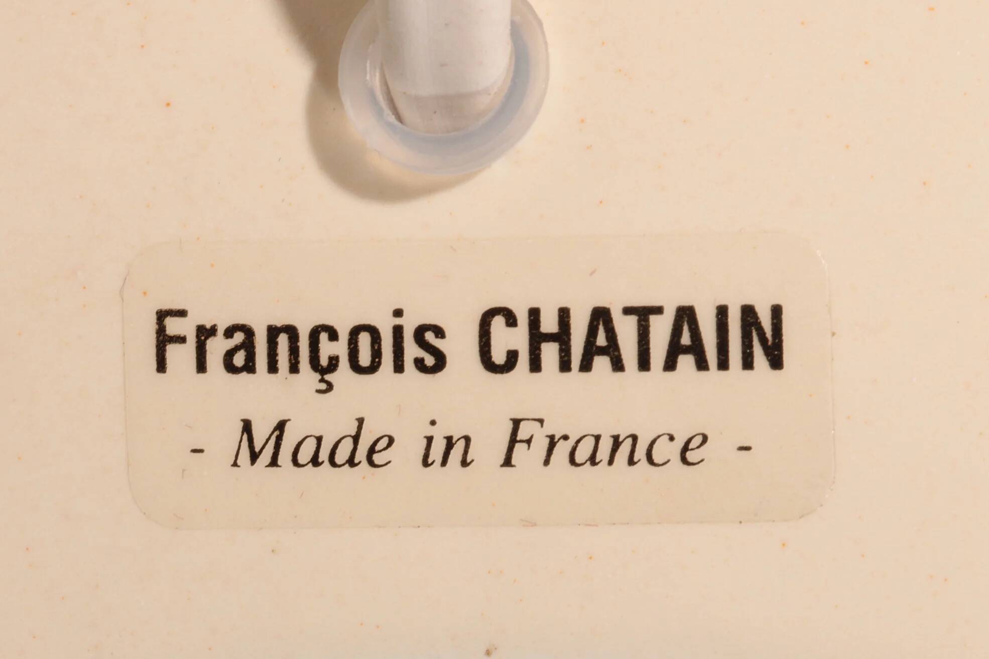 France pebble table lamp by François Chatain, 1980s