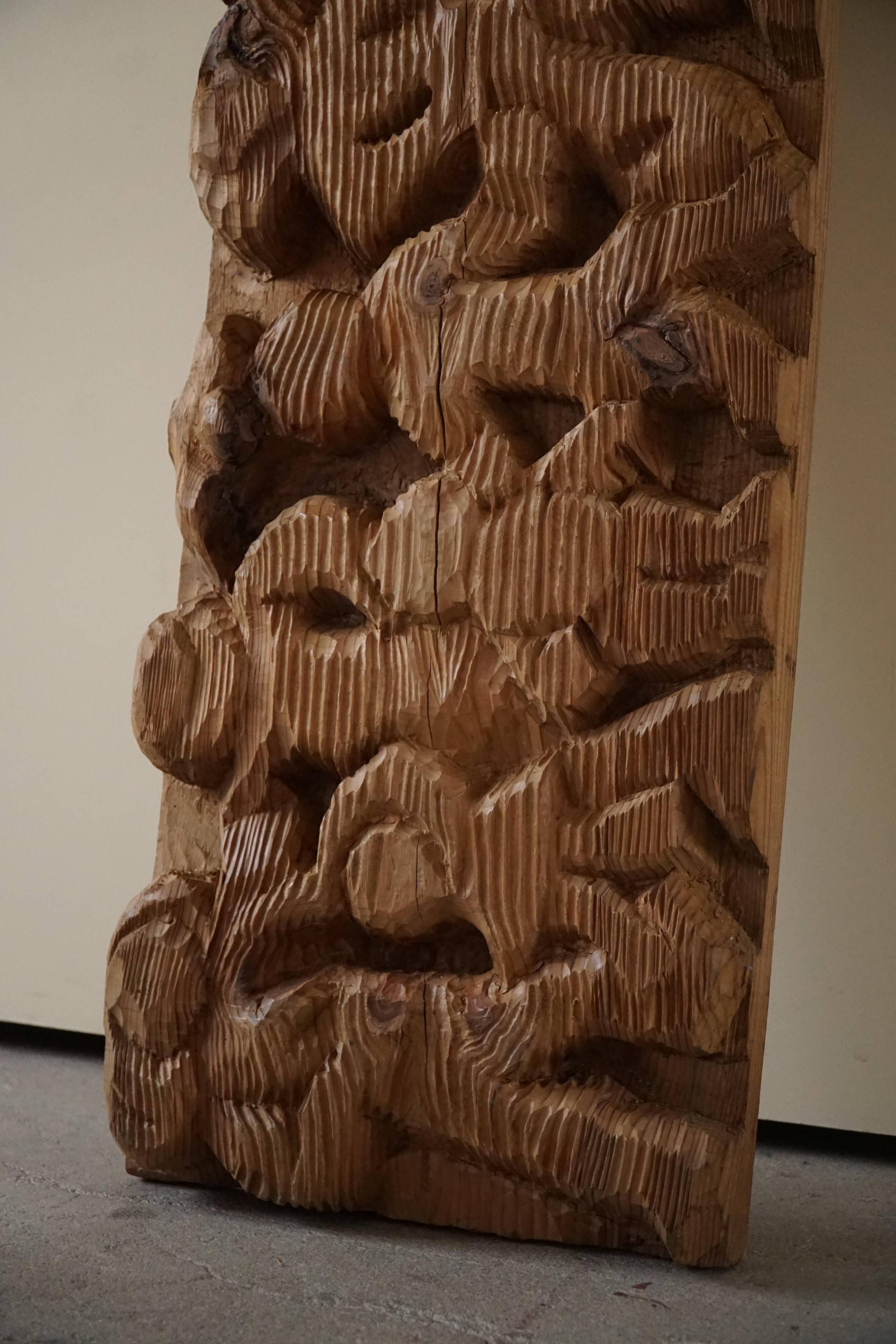 Hand-carved wooden decorative sculpture, mid-century, Danish cabinetmaker, 1970s.