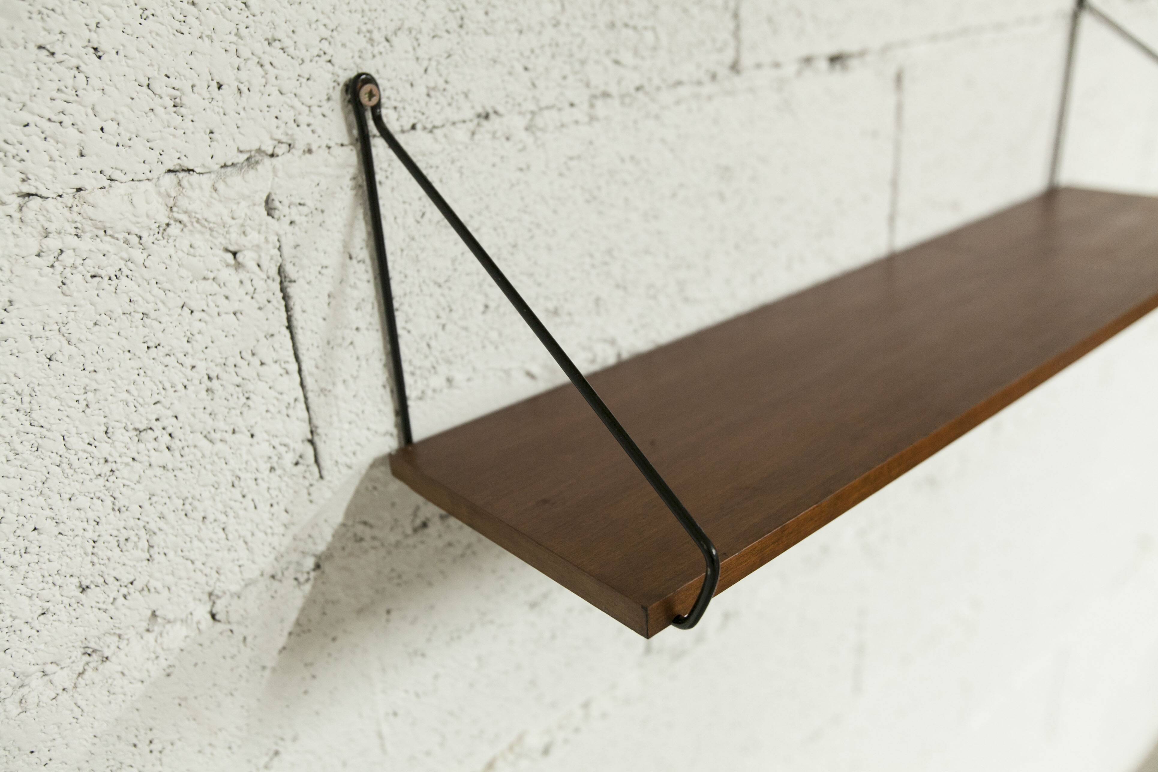1960s string shelf 2 shelves with 4 triangular shelves