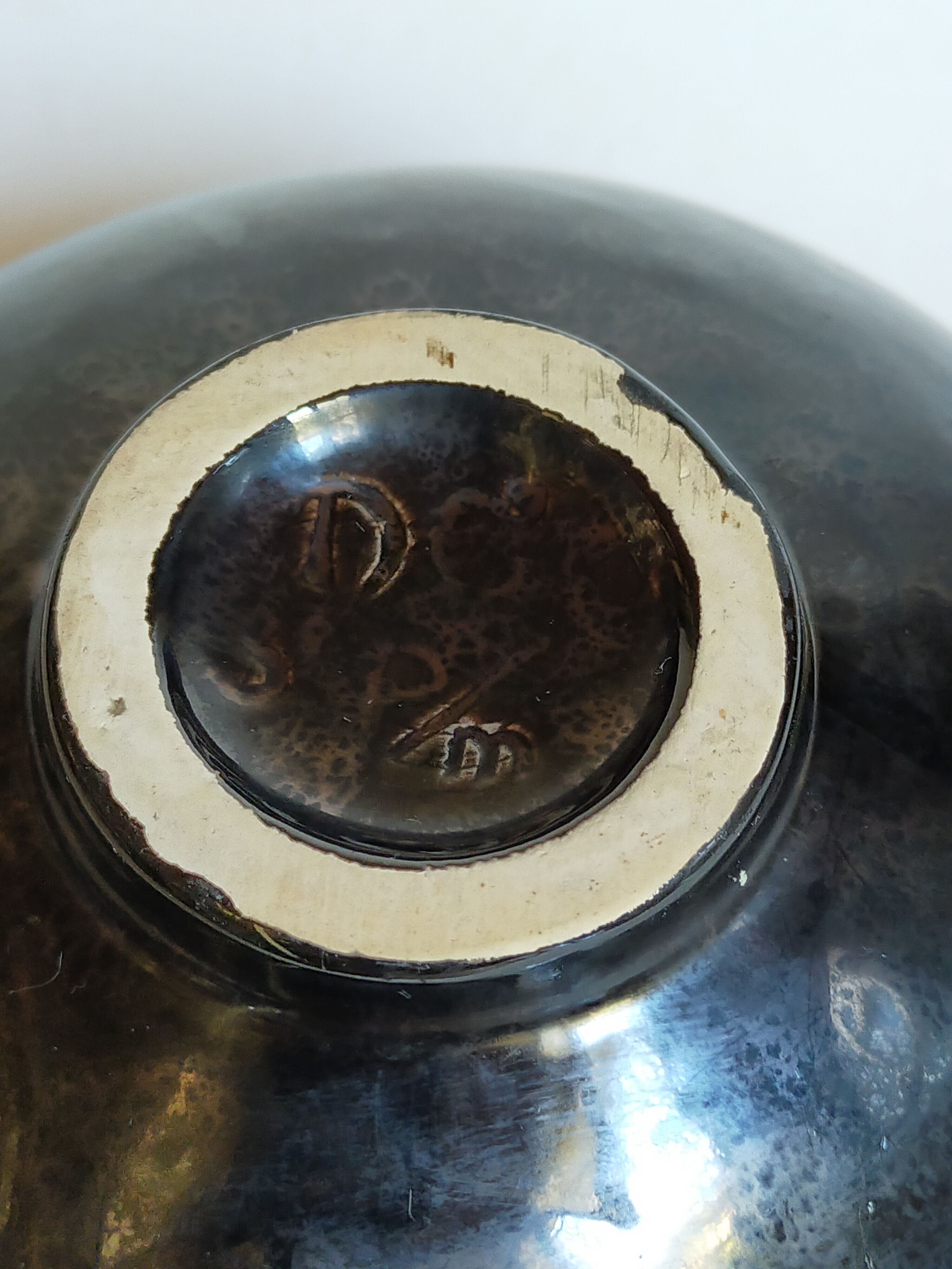 Four bowls free-form cups with French metal enamel