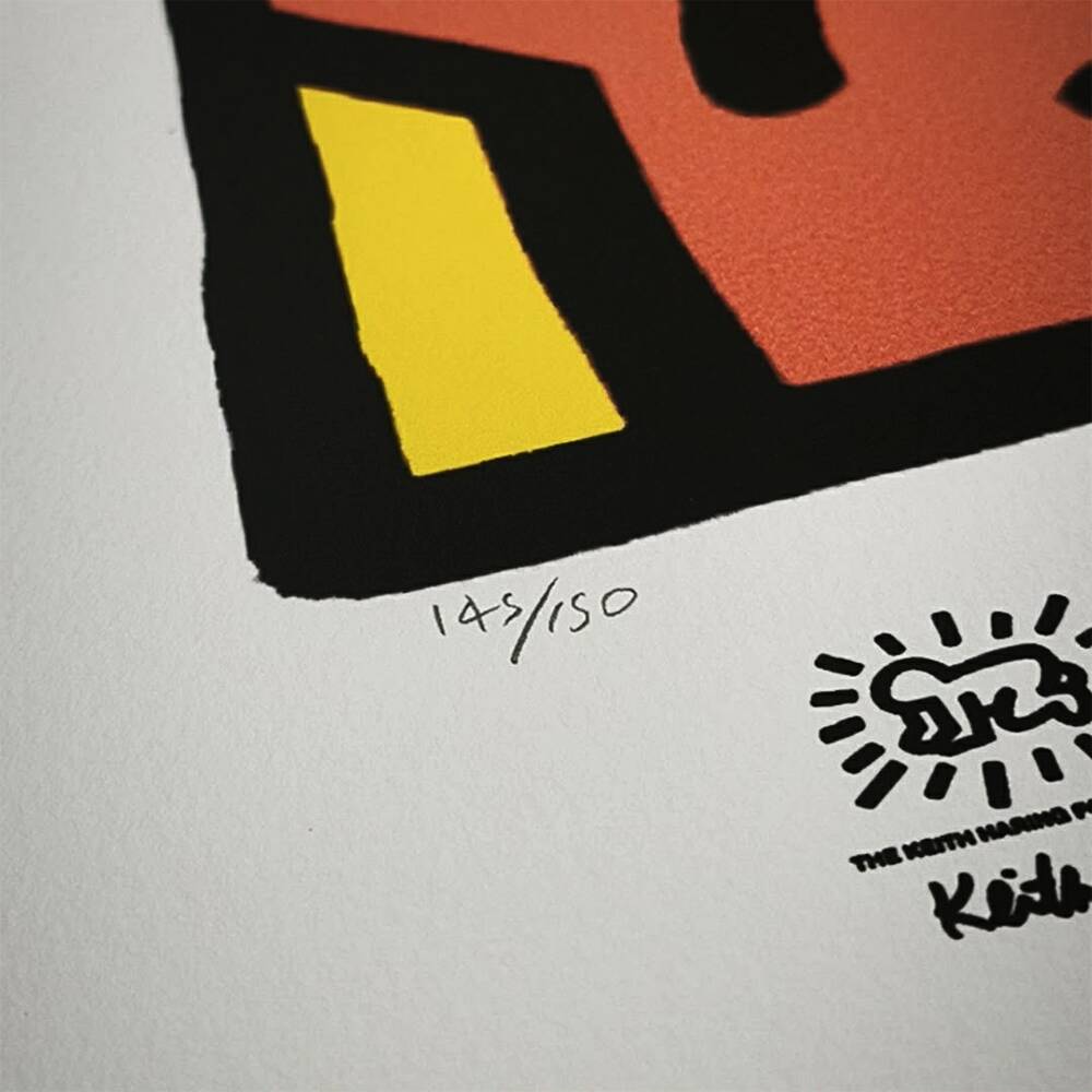 Keith Haring Lithograph Limited Edition, Numbered with Pencil, 1990s