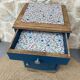 Table de chevet bleu denim