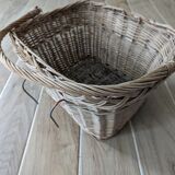 Antique wicker bike basket