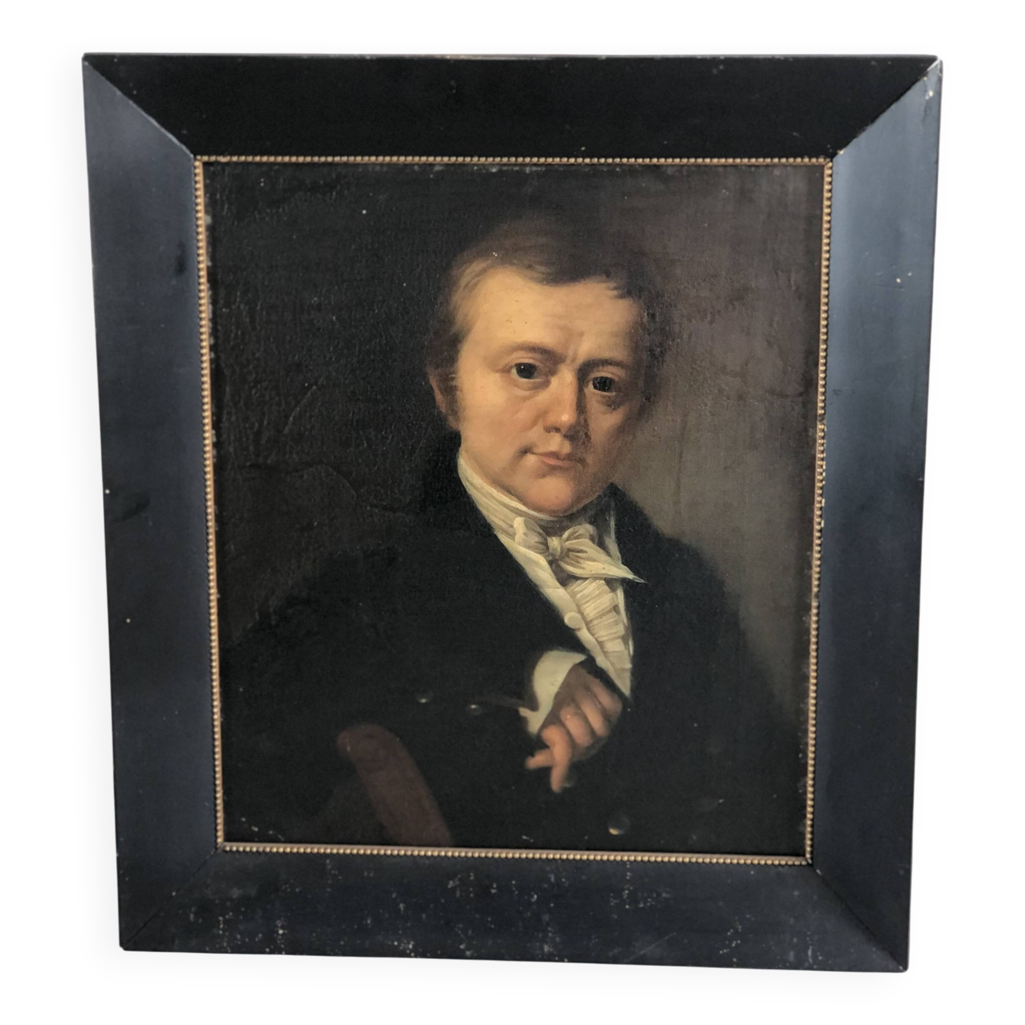 Antique Vintage Portrait Oil Painting of a Dutch Gentleman, 19th century