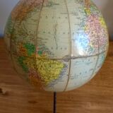 Small terrestrial globe world map of girard and barrère - year 60's