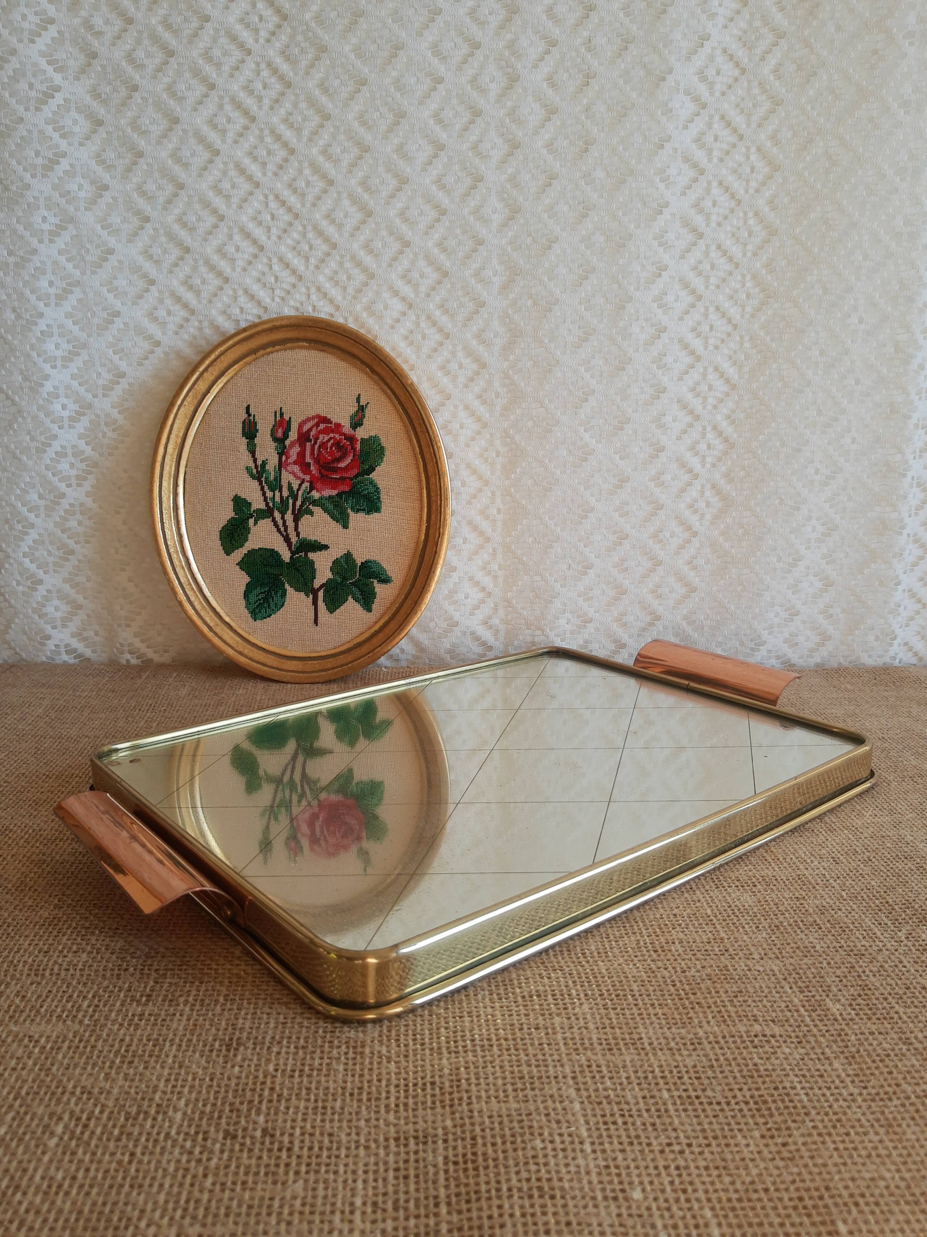Brass top with vintage mirror
