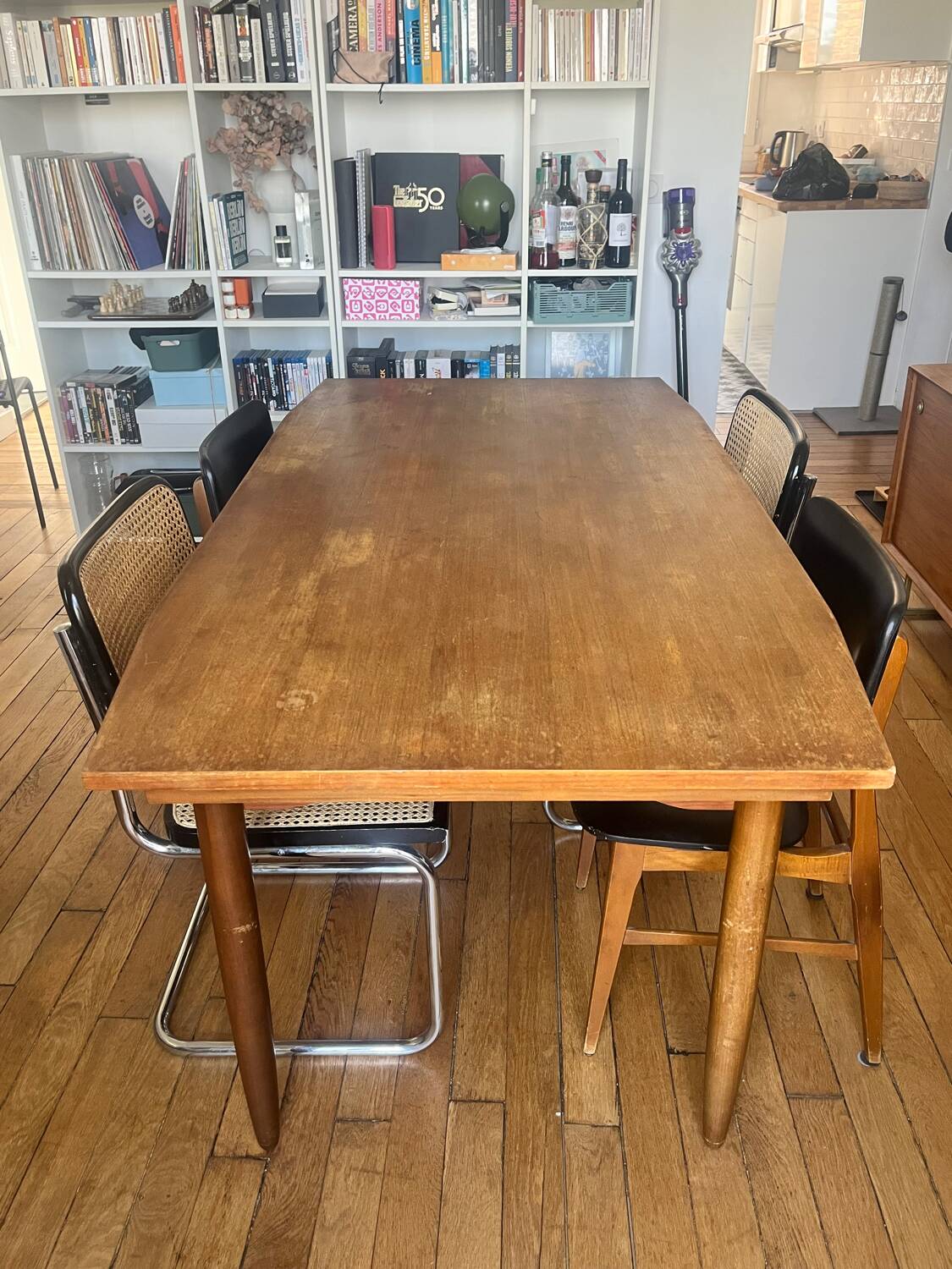 Scandinavian extendable wooden table