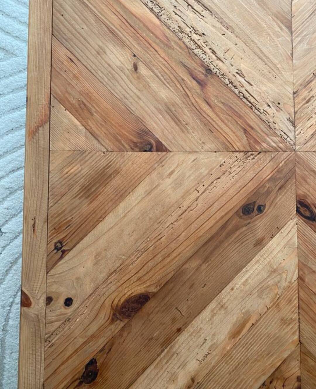 Raw wood coffee table