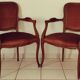 Set de 2 fauteuils en velours de style Louis Philippe