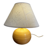 Oval floor lamp in solid wood, 1980s