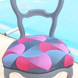 Louis Philippe quality wooden medallion chair with castors on the front