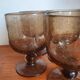 Amber glass foot glasses
