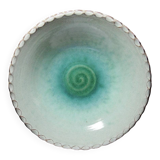 Large Westraven Utrecht vintage glazed terracotta fruit bowl from the 50s