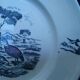 Longchamp earthenware plate burgundy décor
